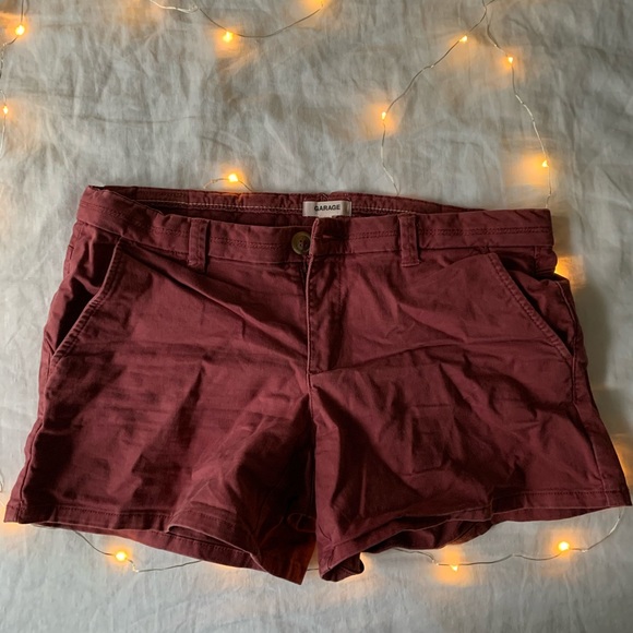 Garage Red Khaki Shorts - Picture 1 of 3